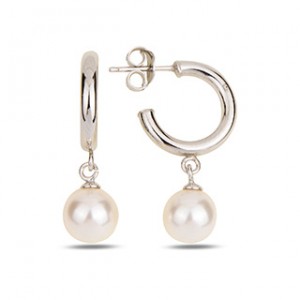 Sterling earrings synthetique pearl - 25mm  MAE17